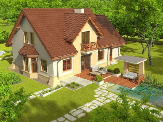 Casa cu balcon de lemn
