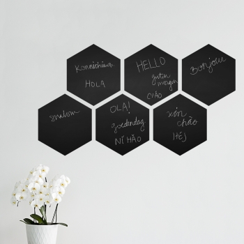 Stickere negre in forma de hexagon