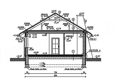 Cote inaltimi si fundatie casa parter 46 mp