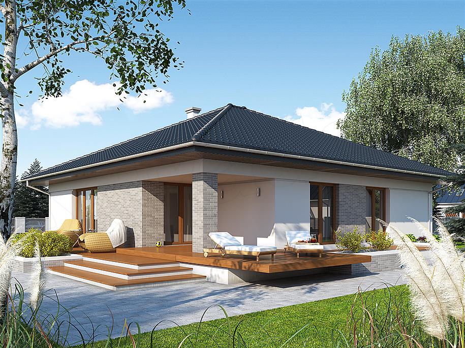 Model de casa moderna fara etaj