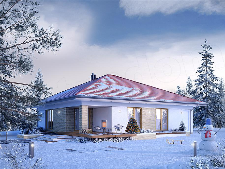 Varianta de fatada cu piatra crem