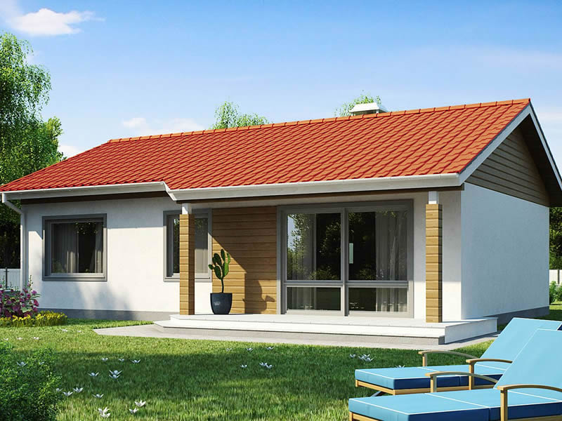 Casa cu parter si trei dormitoare fara garaj vedere spate