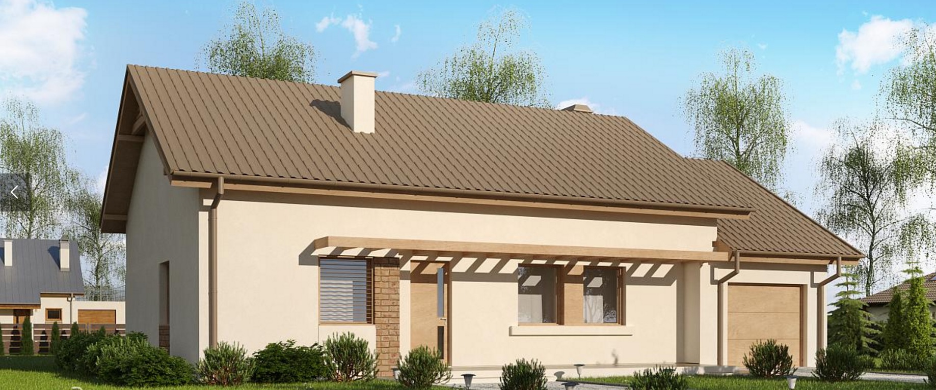Casa parter cu doua dormitoare si garaj