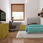 Dormitor cu mobilier galben