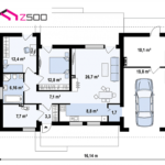 Plan casa parter casa 80mp