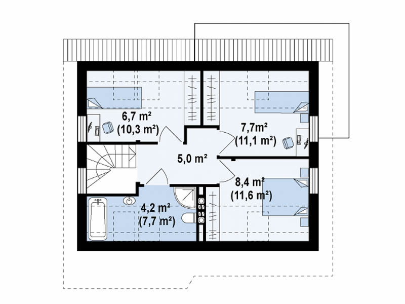 Plan etaj casa cu mansarda