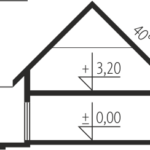 Plan vertical casa cu 3 dormitoare si garaj