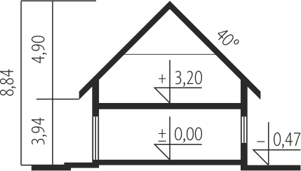 Plan vertical casa cu 3 dormitoare si garaj