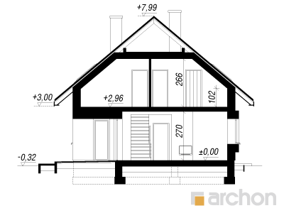 Plan vertical casa cu 4 dormitoare si garaj