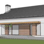 Schita casa parter cu doua dormitoare si garaj
