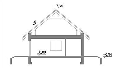 Plan vertical casa mica cu un dormitor si living