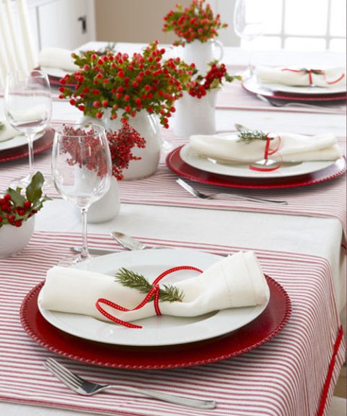Decor simplu masa de Craciun