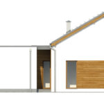Elevatie laterala garaj si casa parter cu 3 dormitoare