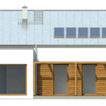 Elevatie spate casa parter cu 3 dormitoare