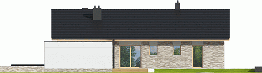 Elevatie dreapta casa parter cu 3 dormitoare