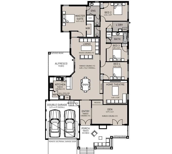 Plan parter casa cu 5 dormitoare