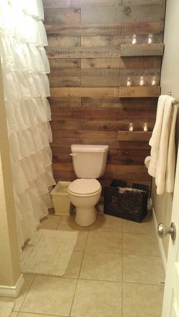 Baie cu design rustic contemporan