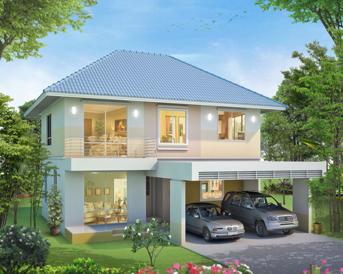 Casa cu etaj si arhitectura simpla