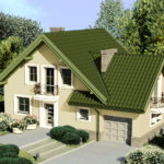 Casa cu mansarda si acoperis verde