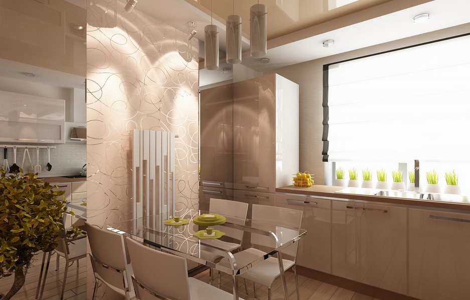 Dining modern cu masa de sticla
