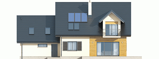 Elevatie spate casa cu 4 dormitoare