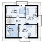 Plan etaj casa cu 4 dormitoare