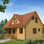Casa din lemn cu terasa acoperita