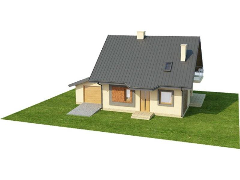 Imagine 3D casa cu 3 dormitoare si 3 bai