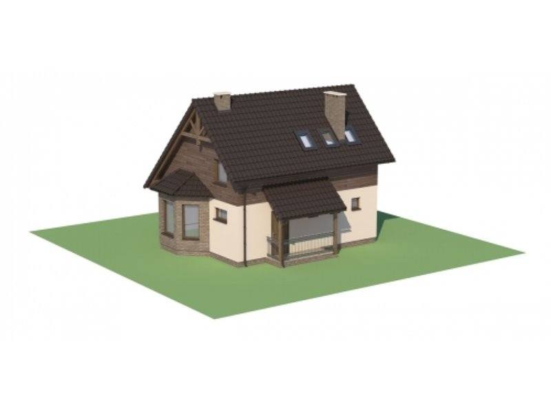 Plan 3D casa cu 4 camere
