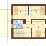 Plan mansarda casa cu 3 dormitoare si 3 bai