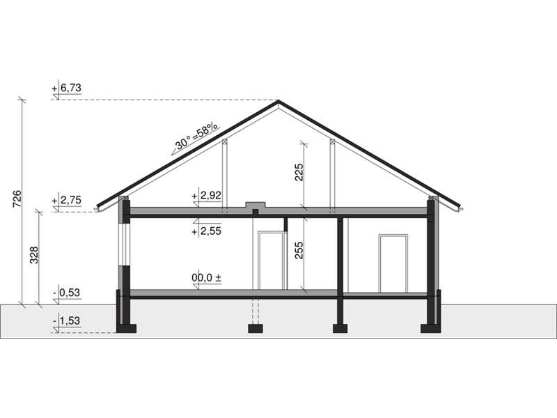 Plan vertical casa cu 3 camere si garaj