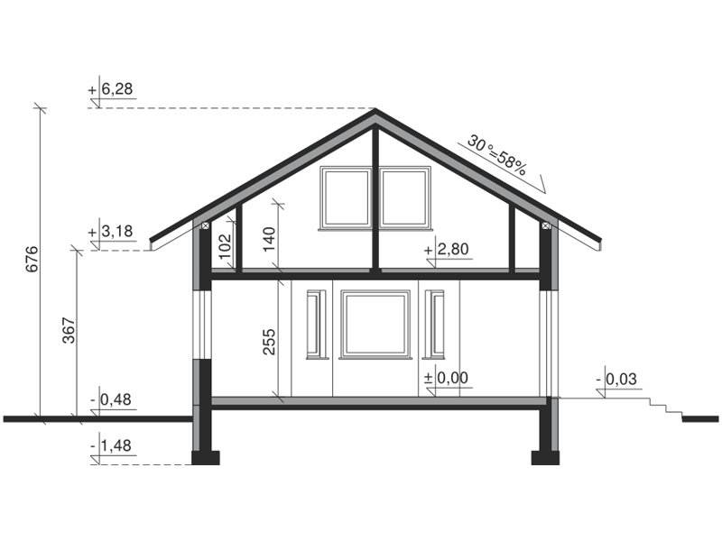 Plan vertical casa eleganta cu 3 dormitoare