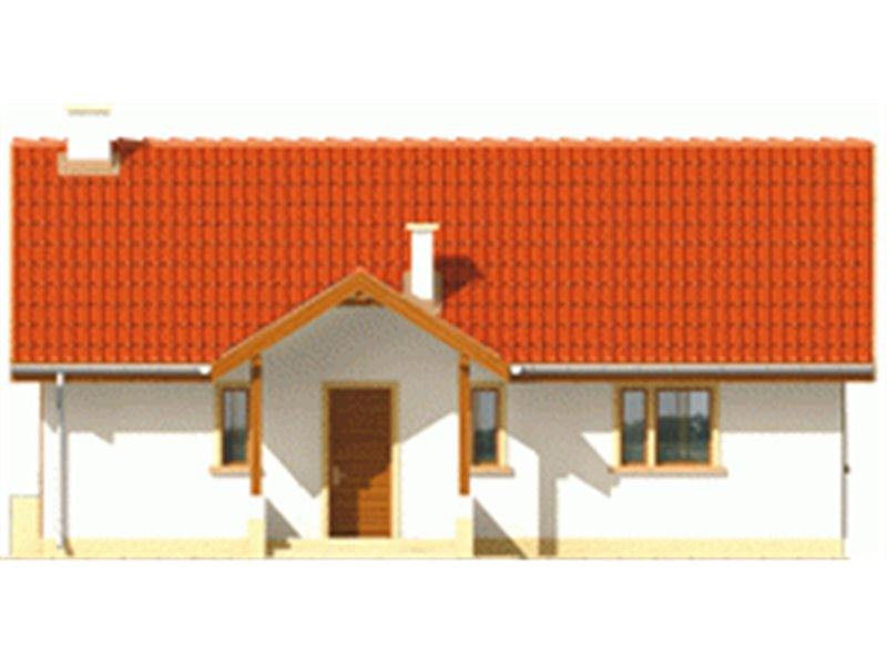 Vedere fata casa cu 2 dormitoare si living