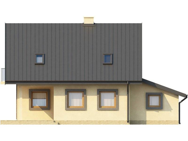 Vedere spate casa cu 3 dormitoare si 3 bai