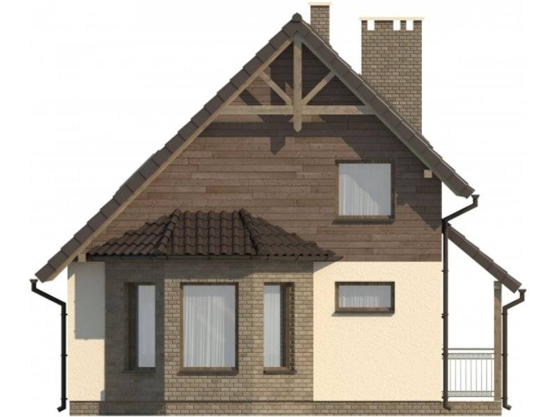 Vedere stanga casa cu 4 camere