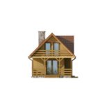 Vedere stanga casa din lemn cu 5 camere